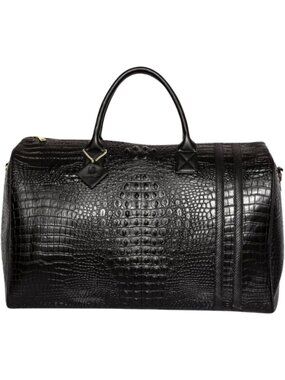 XL Crocodile Skin Duffle Bag - TSA Approved Travel Weekender for Men & Women